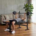 Ławka treningowa XTREXO BenchFit Lite ze stojakiem i sztangą czarny 3