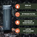 Butelka turystyczna z filtrem Bachgold Selfpress Waterfilter 500 ml brązowy 4