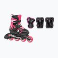Rolki dla dzieci z ochraniaczami Rollerblade Microblade Combo Jr black/pink 15