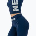 Spodenki treningowe damskie NEBBIA High Waisted Biker 10″ Gym Therapy dark blue 5