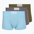 Bokserki męskie KARL LAGERFELD Essential Logo Trunk 3 pary olive/clear sky/excalibur