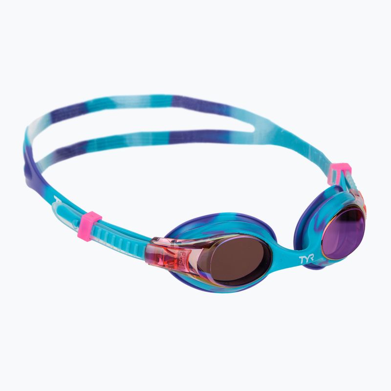 Okulary do pływania dziecięce TYR Swimple Tie Dye Mirrored purple/turqoise/purple