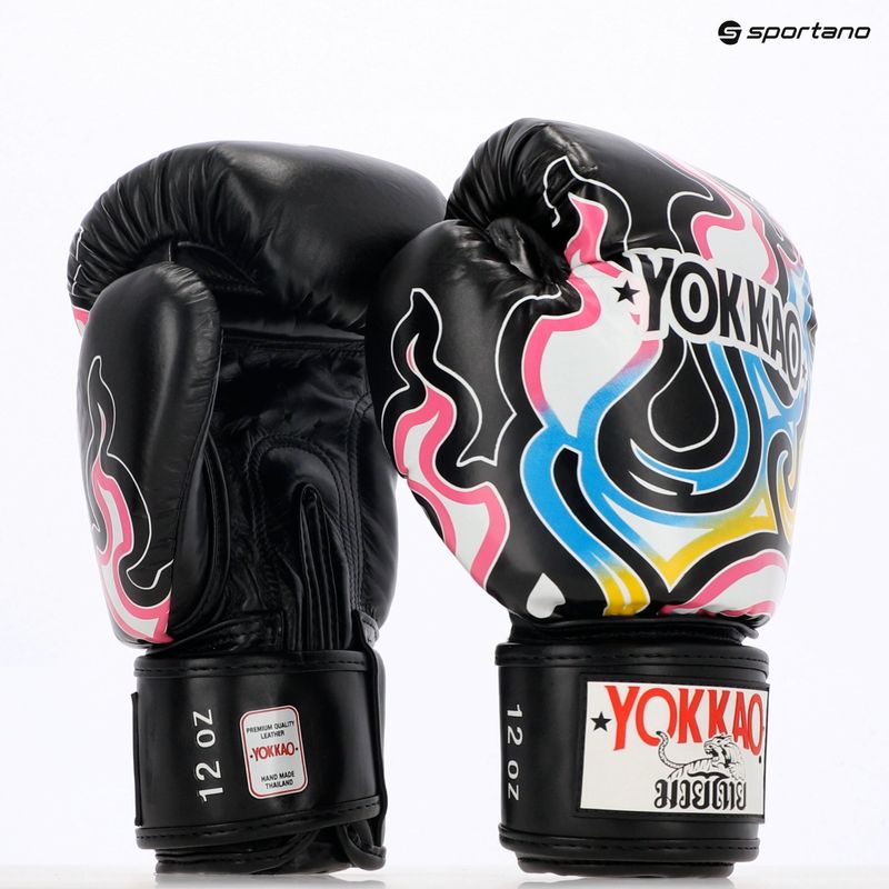 Rękawice bokserskie męskie YOKKAO Flames black 8