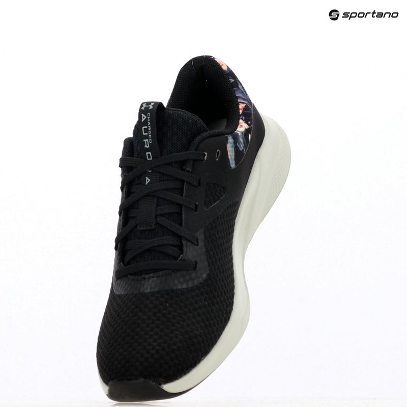 Buty treningowe damskie Under Armour Charged Aurora 2+ black/hydro green/metallic warm silver 9