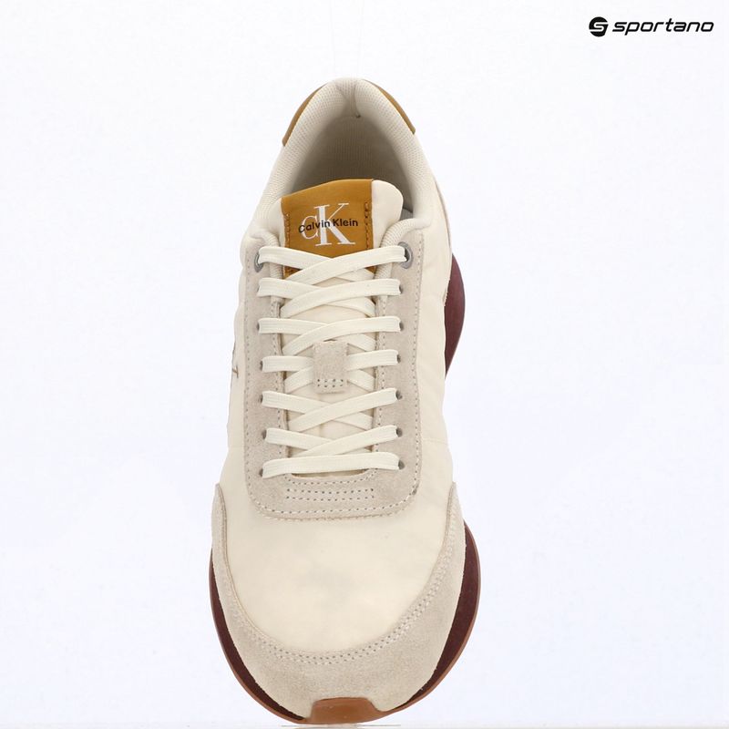 Buty męskie Calvin Klein YM0YM01361 Retro Runner Ess Mix Mat white swan/tofu/amber gold 9