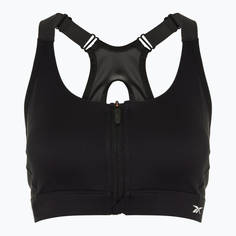 Biustonosz treningowy Reebok Lux Front-Zip High Impact black