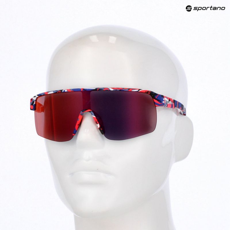 Okulary przeciwsłoneczne Red Bull SPECT Dakota matt blue-burgundy pattern/smoke red-purple mirror 7