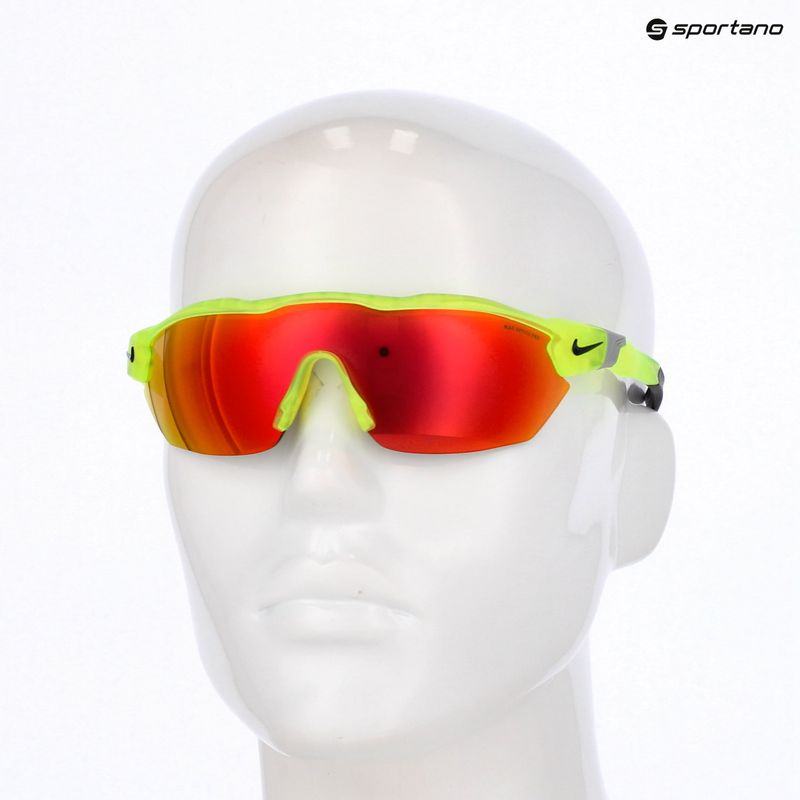 Okulary przeciwsłoneczne męskie Nike Show X3 Elite L matte volt/road tint w/red mirror 8
