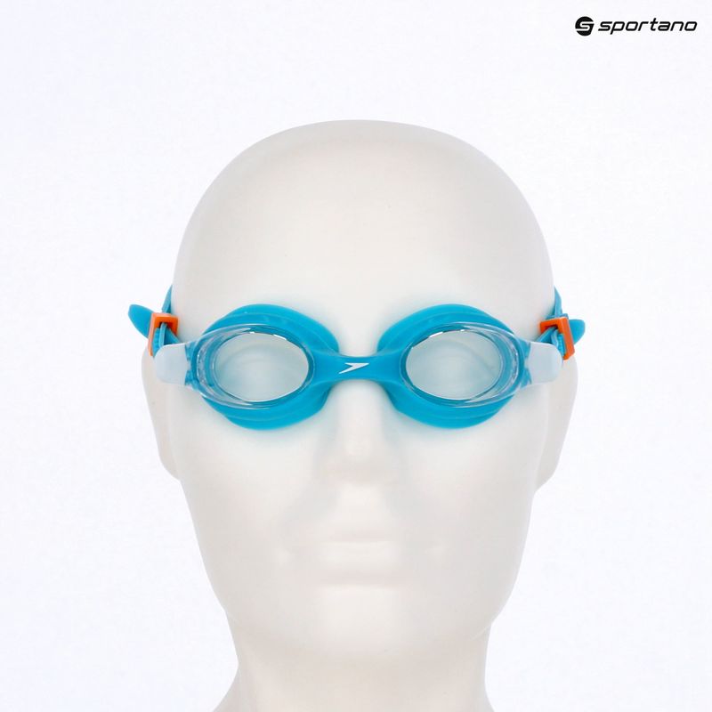 Okulary do pływania dziecięce Speedo Skoogles azure blue/fluro green/fluro orange/clear 3