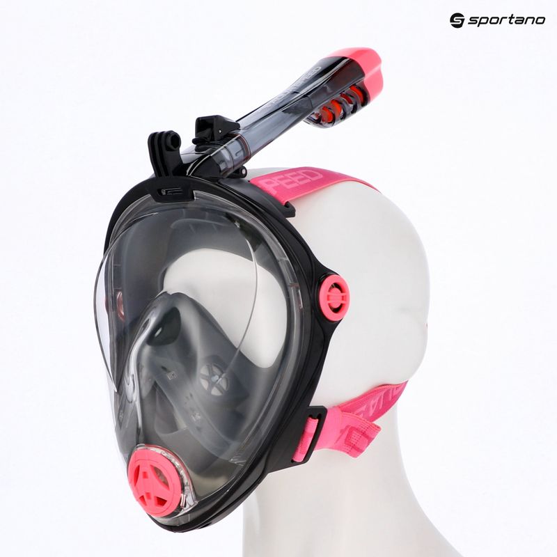Maska pełnotwarzowa do snorkelingu AQUA-SPEED Spectra 2.0 czarna/różowa 7