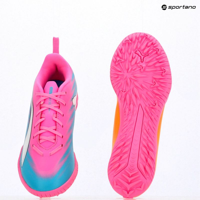 Buty piłkarskie dziecięce PUMA Ultra 6 Play TT Jr poison pink/puma wht/sun stream/bright aqua/puma blk 16