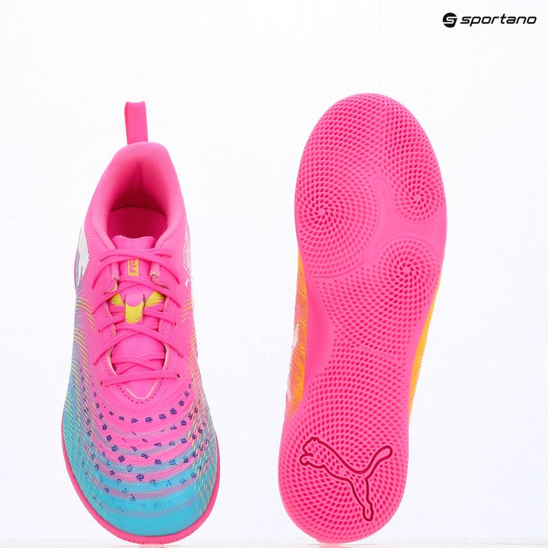 Buty piłkarskie dziecięce PUMA Future 9 Play IT Jr poison pink/puma wht/sun stream/bright aqua/puma blk 17