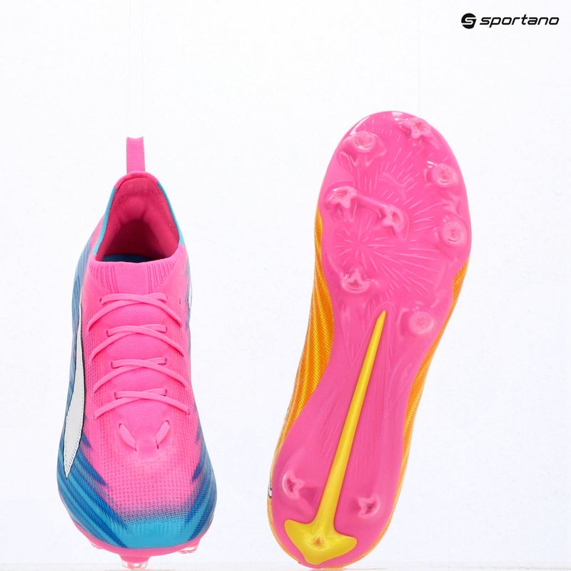 Buty piłkarskie dziecięce PUMA Ultra 6 Pro Jr FG/AG poison pink/puma wht/sunstream/bright aqua/puma blk 15