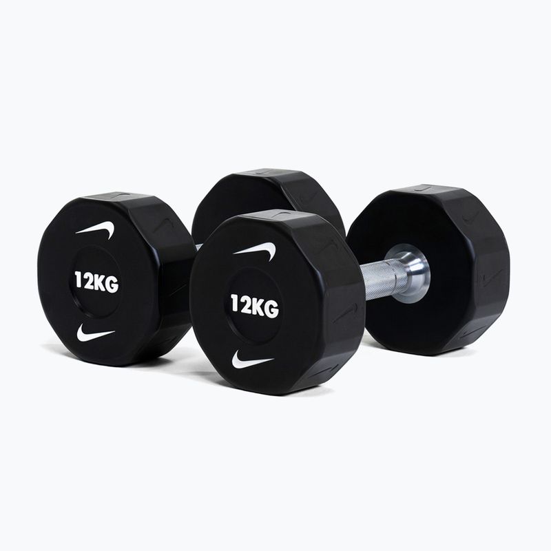 Hantel chromowany Nike Strength Pro Urethane Dumbbell 12 kg black/white 5