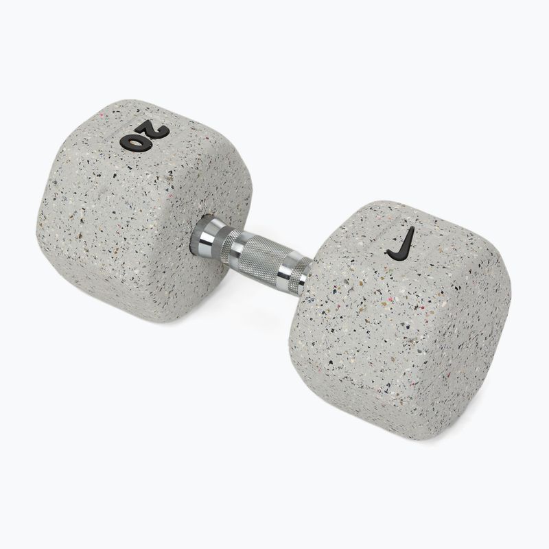 Hantel ogumowany Nike Strength Grind Hex Dumbbell 20 kg wolf grey