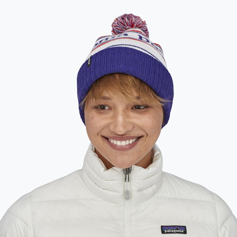 Czapka zimowa Patagonia Powder Town park stripe/viking blue 7