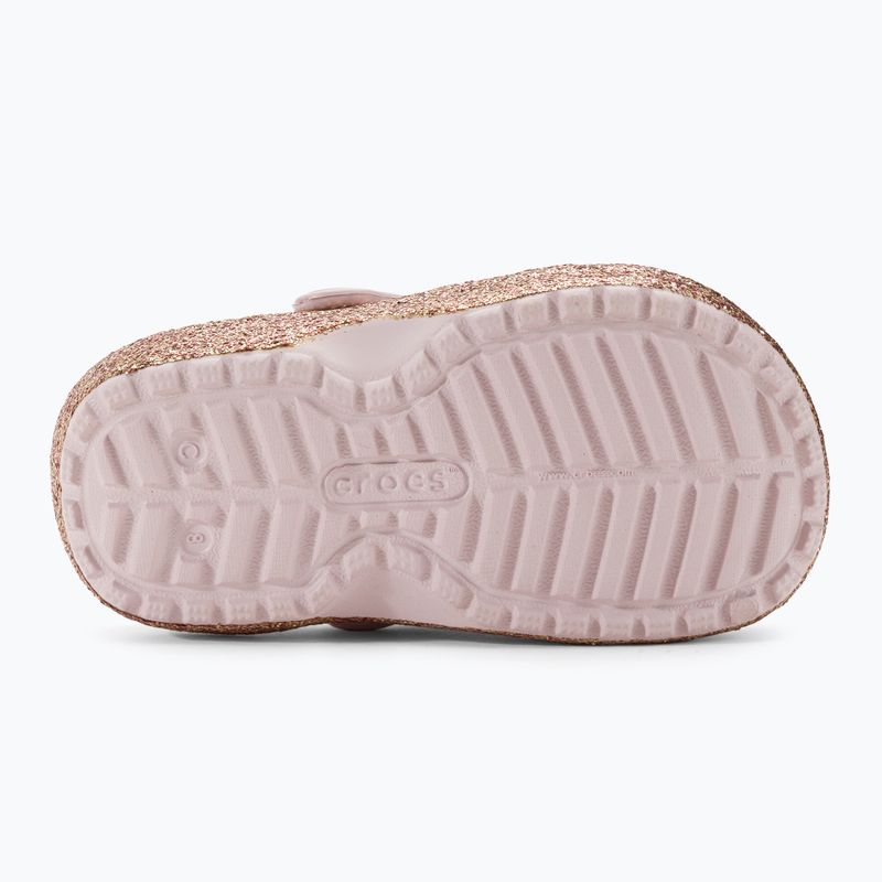 Klapki dziecięce Crocs Classic Lined Glitter Clog gold/barely pink 6