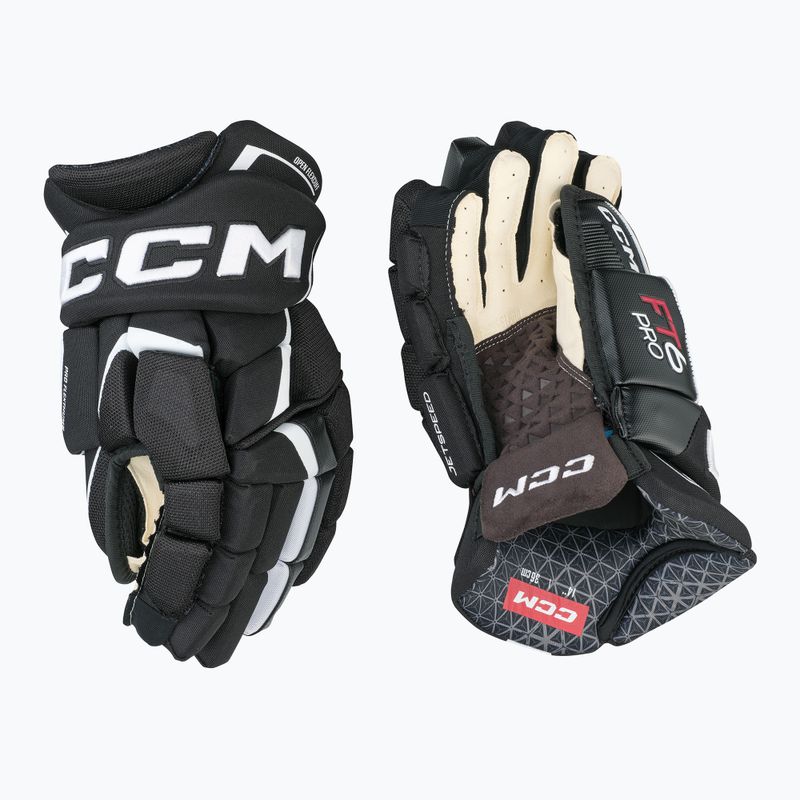 Rękawice hokejowe CCM JetSpeed FT6 Pro SR black/white 2