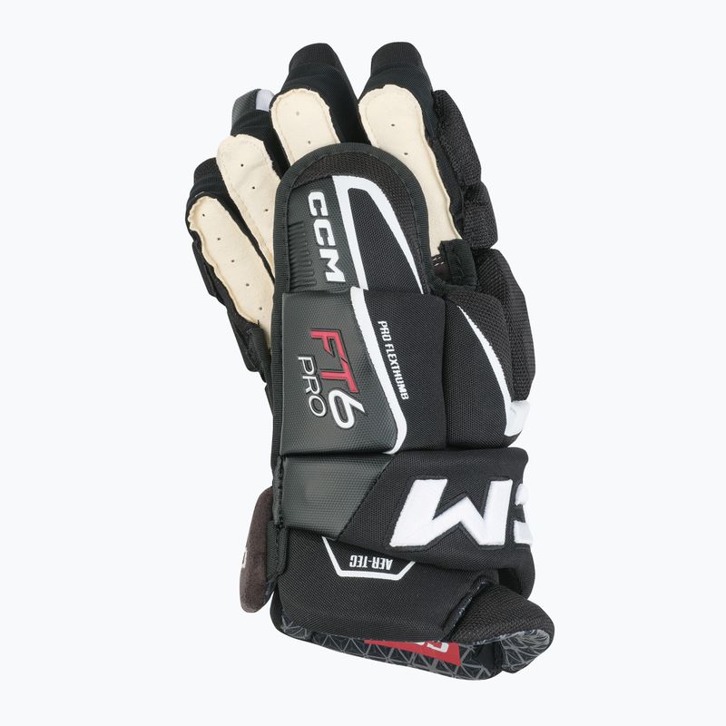 Rękawice hokejowe CCM JetSpeed FT6 Pro SR black/white 4