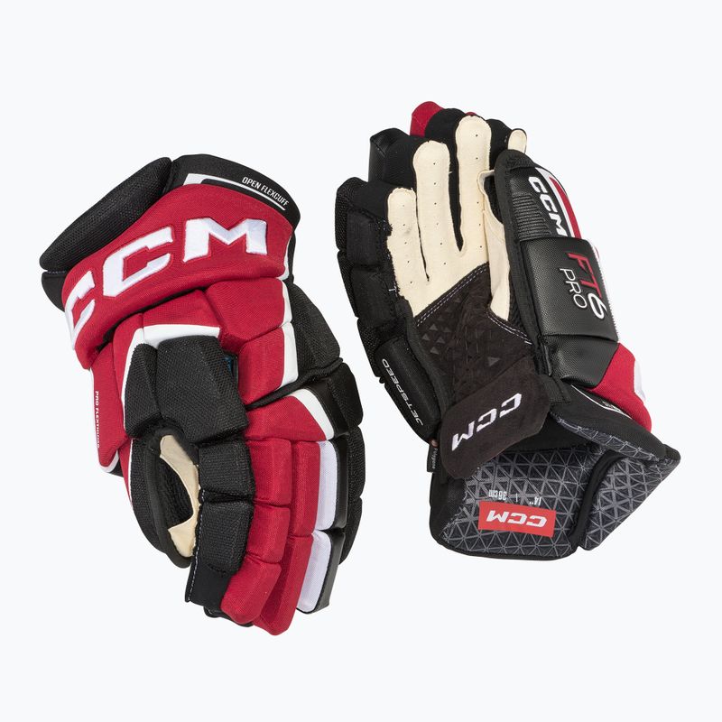 Rękawice hokejowe CCM JetSpeed FT6 Pro SR black/red/white 2