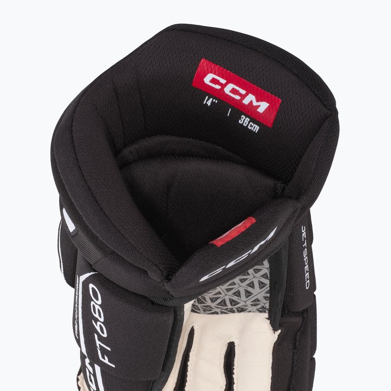 Rękawice hokejowe CCM JetSpeed FT680 SR black/white 5