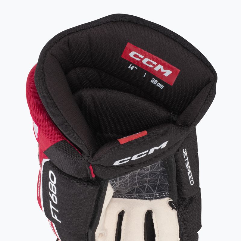 Rękawice hokejowe CCM JetSpeed FT680 SR black/red/white 4