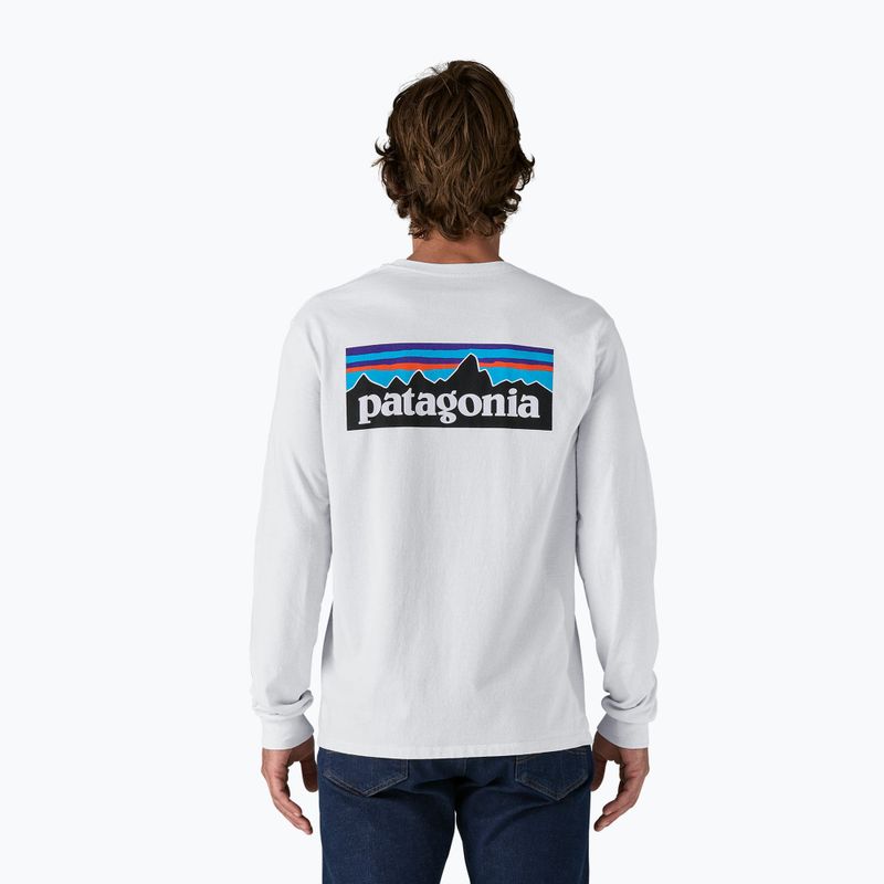 Longsleeve męski Patagonia P-6 Logo Responsibili white 2