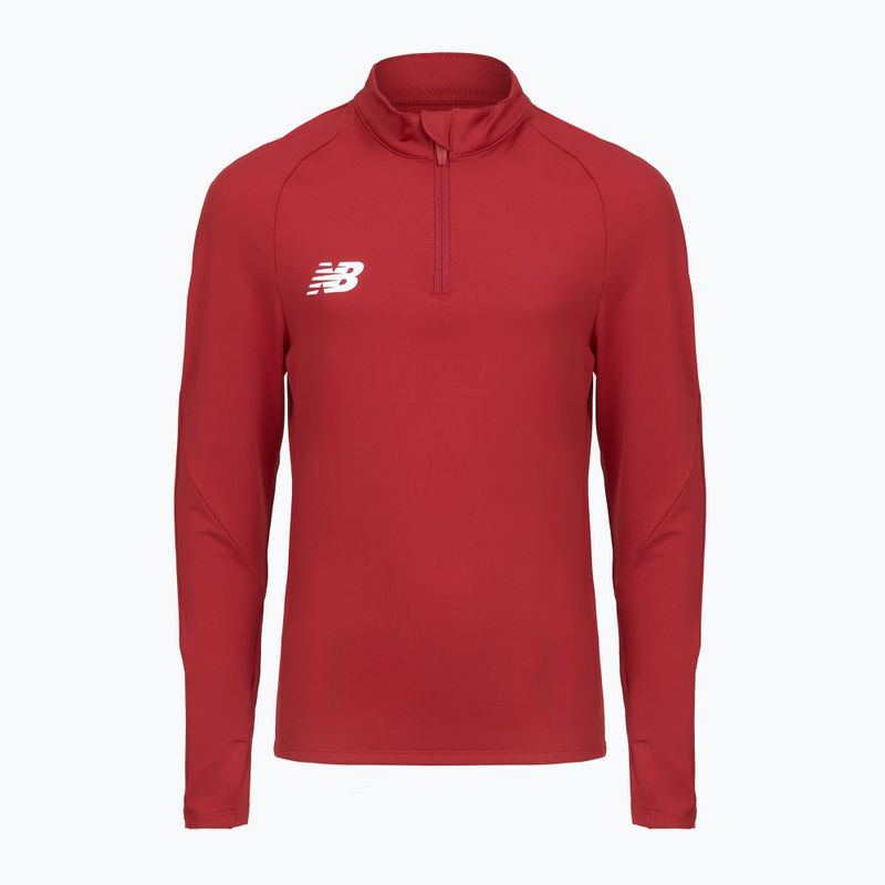 Bluza piłkarska dziecięca New Balance Training 1/4 Zip Knitted burgundy