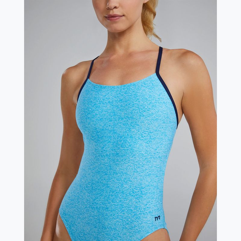 Strój pływacki jednoczęściowy damski TYR Durafast Elite Lapped Cutoutfit light blue/aqua 4