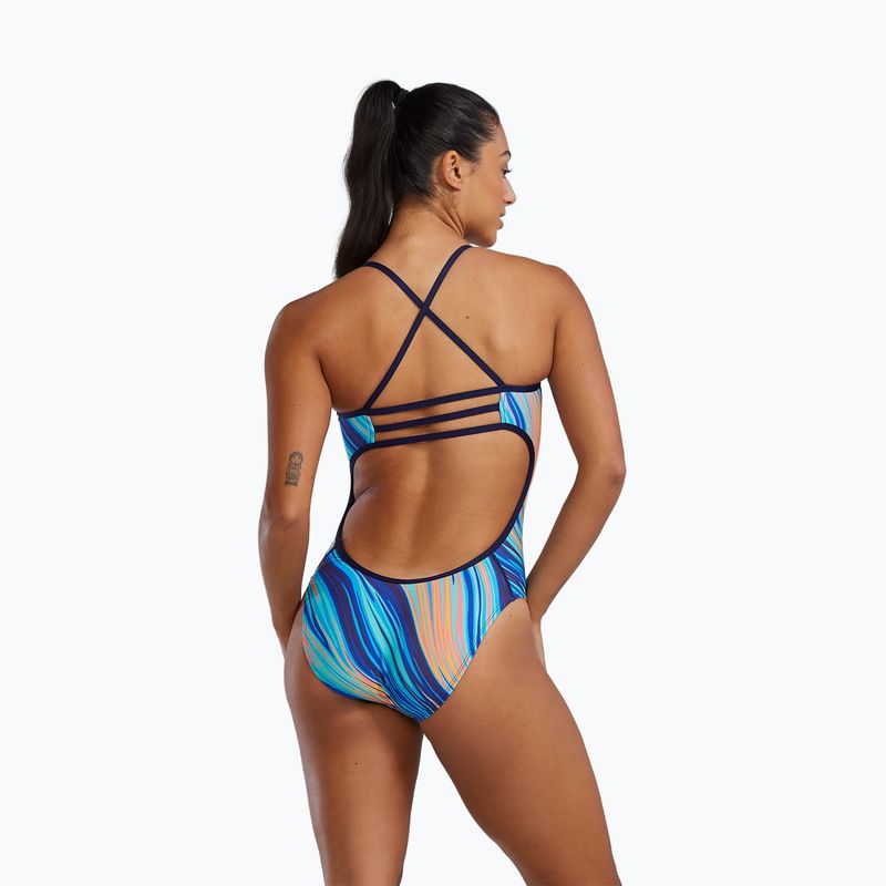 Strój pływacki jednoczęściowy damski TYR Durafast Elite Riptidal Trinityfit teal/orange 2