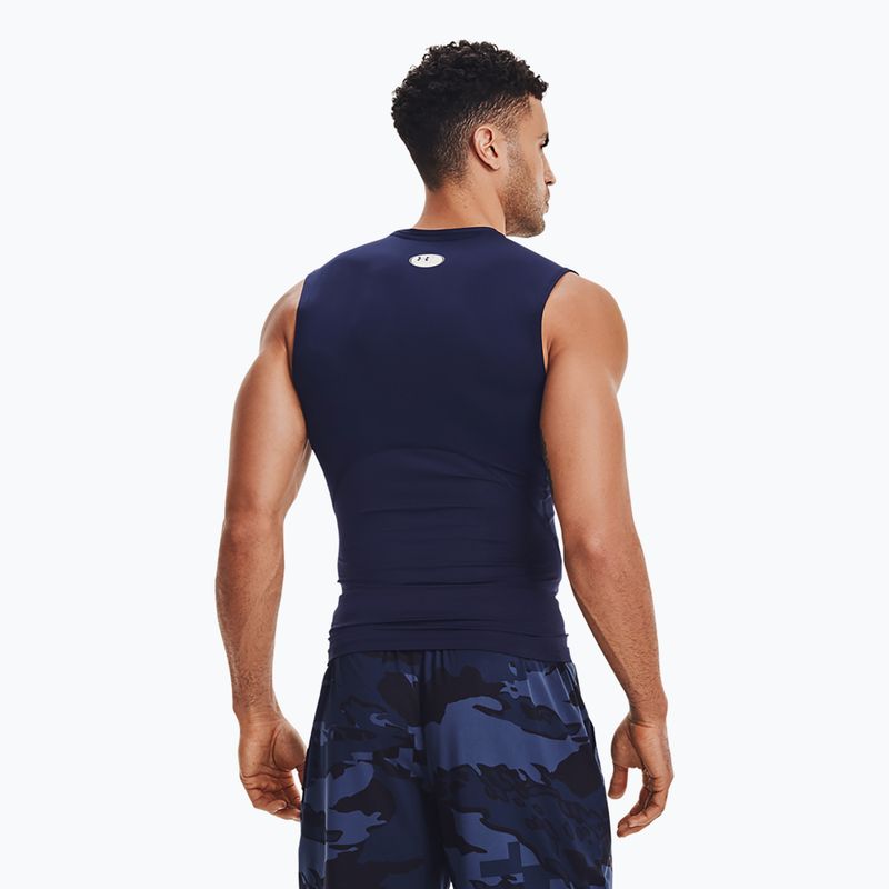 Koszulka treningowa męska Under Armour Heat Gear Armour Comp Tank midnight navy/white 3