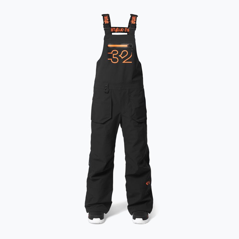 Spodnie snowboardowe dziecięce ThirtyTwo Youth Basement Bib black/orange