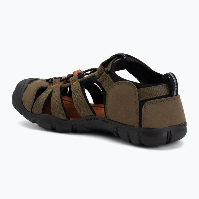 Sandały juniorskie KEEN Seacamp II CNX dark olive/gold flame 3