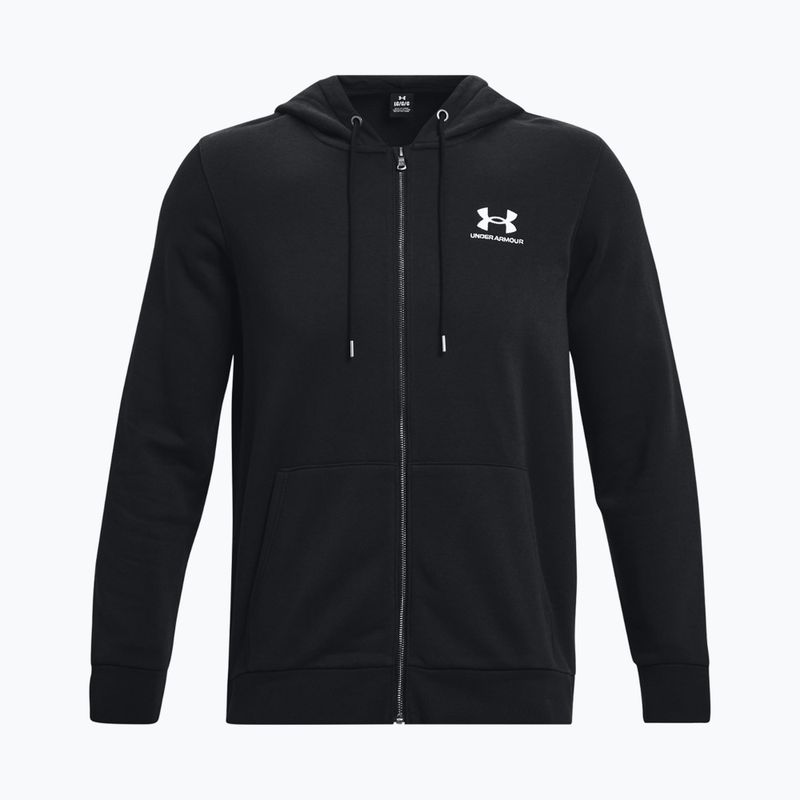 Bluza męska Under Armour Essential Fleece FZ Hood black/white 3