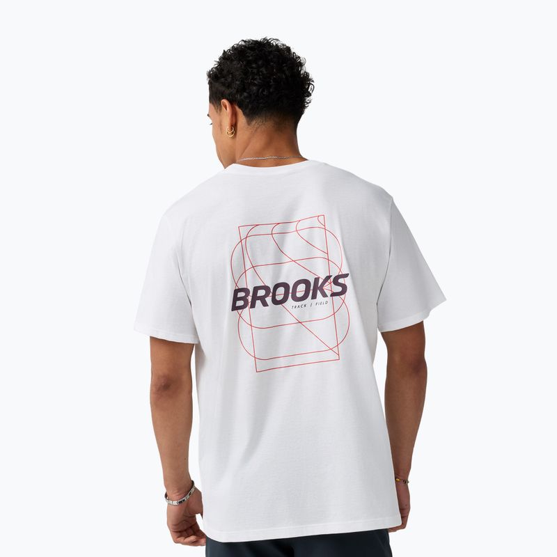 Koszulka do biegania męska Brooks Graphic white/burgundy blaze/cosmic 2
