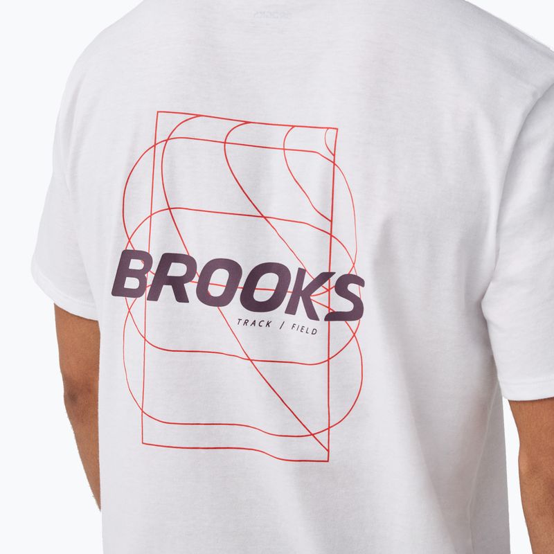Koszulka do biegania męska Brooks Graphic white/burgundy blaze/cosmic 4