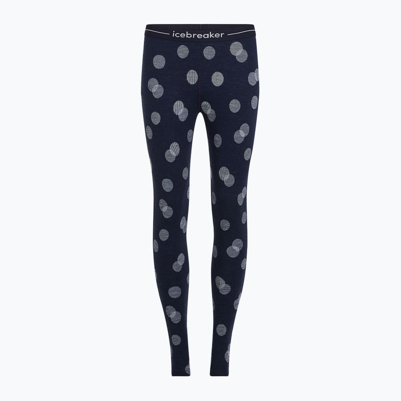 Spodnie termoaktywne damskie icebreaker Merino 260 Vertex Fall Flakes midnight navy/ snow/j 7