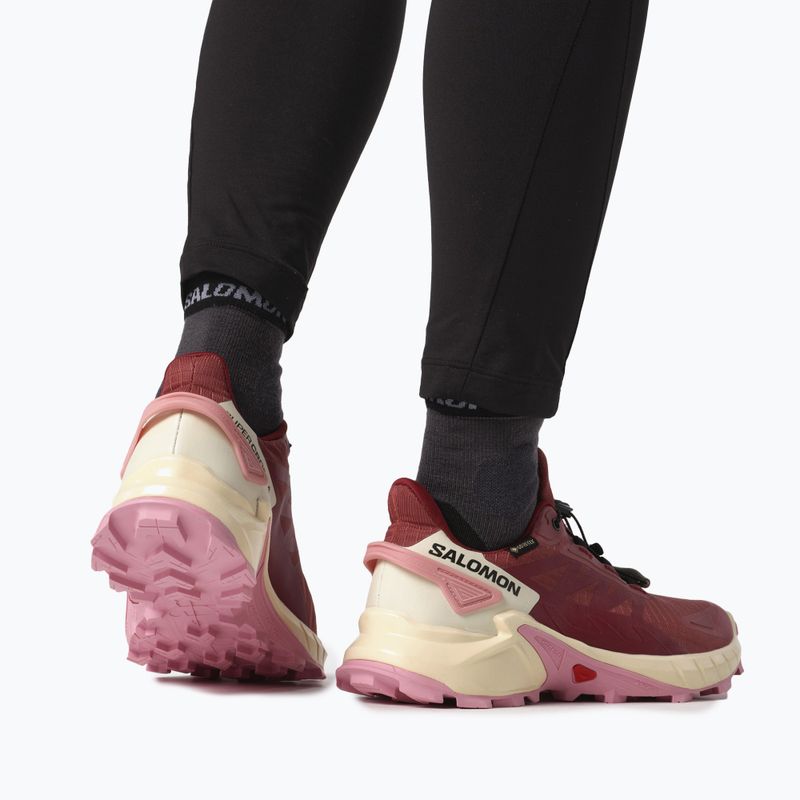 Buty do biegania damskie Salomon Supercross 4 GTX cow hide/syrah/blush 3