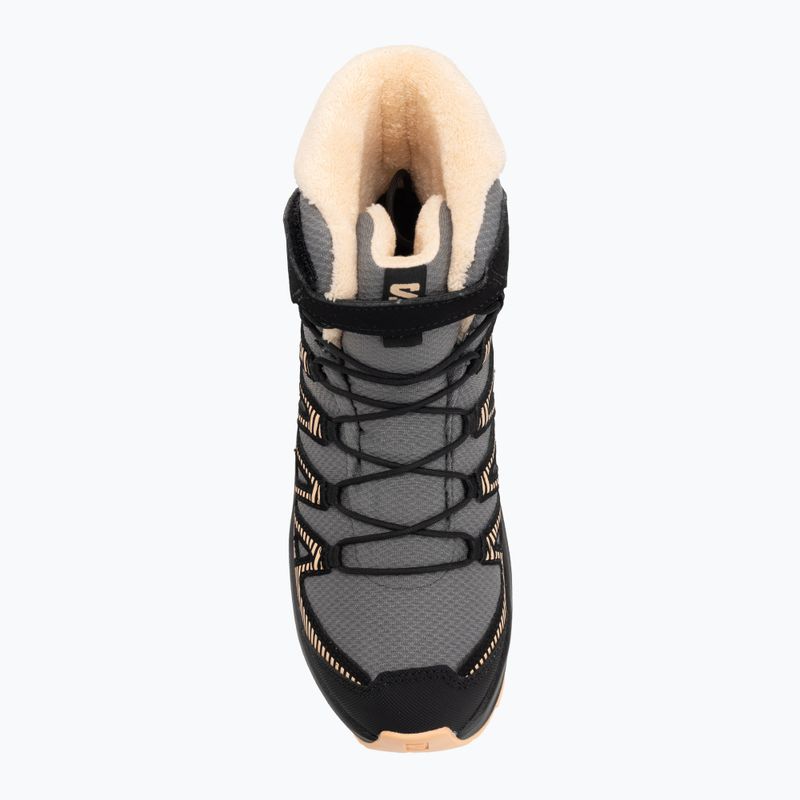 Buty trekkingowe dziecięce Salomon XA Pro V8 Winter CSWP pewter/black/peach fuzz 5