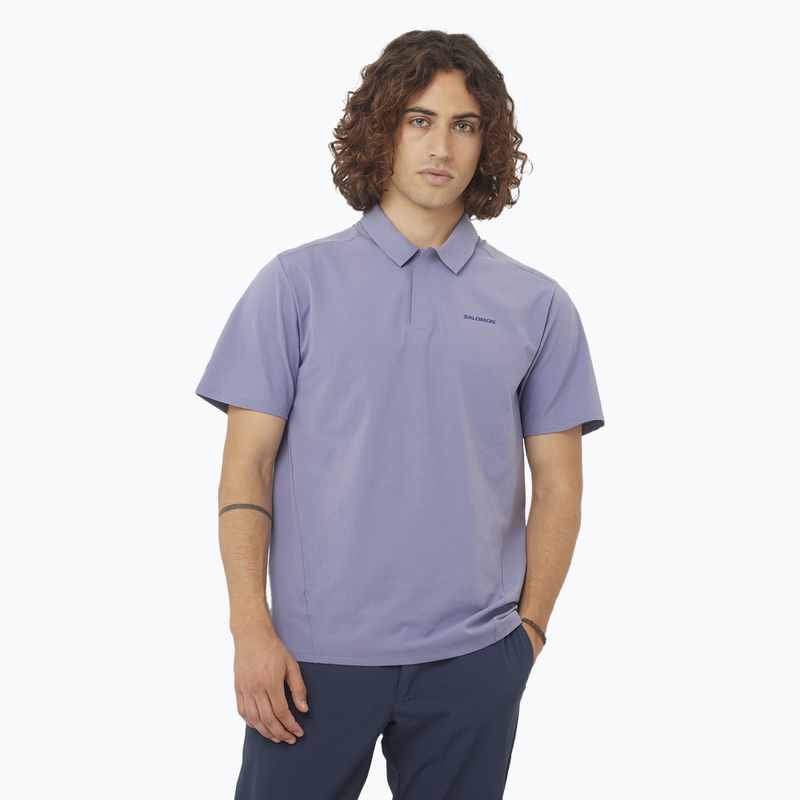 Koszulka polo męska Salomon Trackline Polo blue granite
