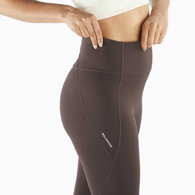 Legginsy do biegania damskie Salomon SHAKEout Bliss 25" coffee bean 5