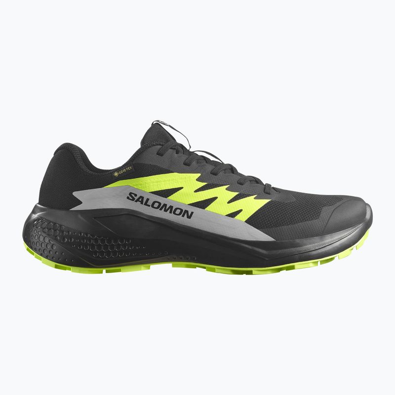Buty do biegania męskie Salomon Alphaglide GTX black/alloy/sharp green 8