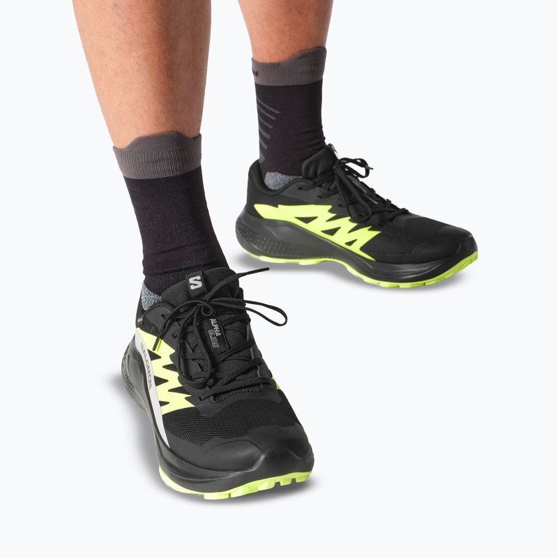 Buty do biegania męskie Salomon Alphaglide GTX black/alloy/sharp green 13