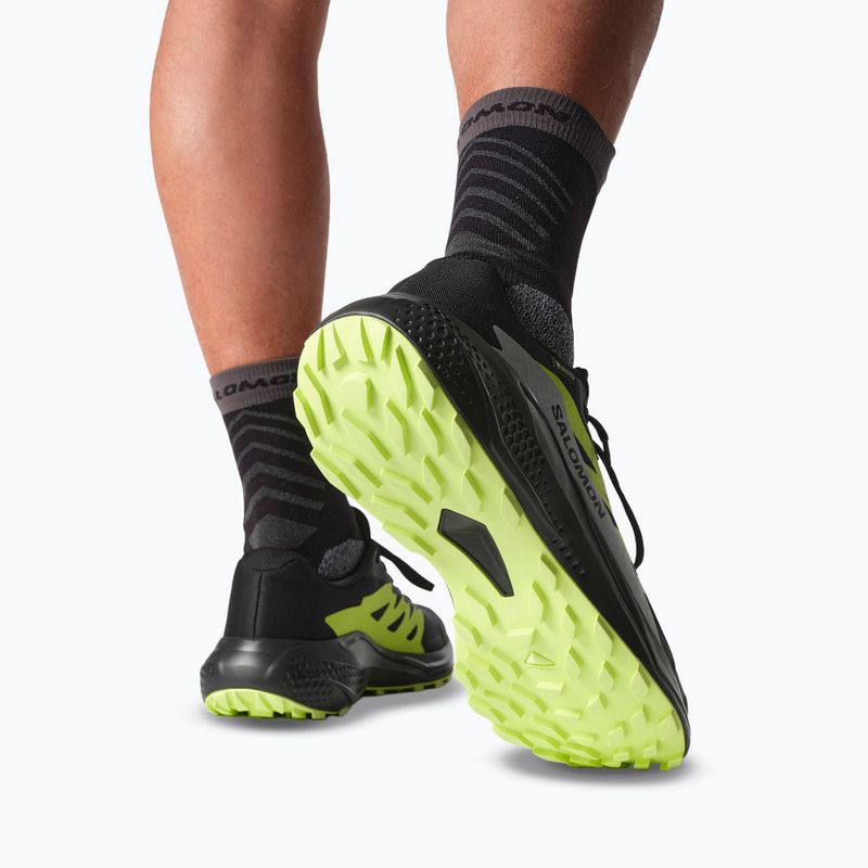 Buty do biegania męskie Salomon Alphaglide GTX black/alloy/sharp green 14