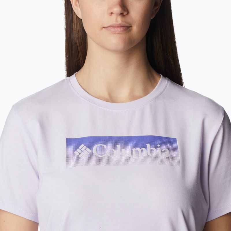 Koszulka trekkingowa damska Columbia Sun Trek Graphic purple tint hthr/framed halftone grx 5