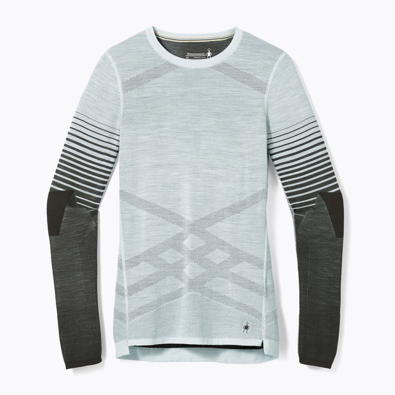 Bluza termoaktywna damska Smartwool Intraknit Thermal Merino Base Layer Pattern Crew aqua