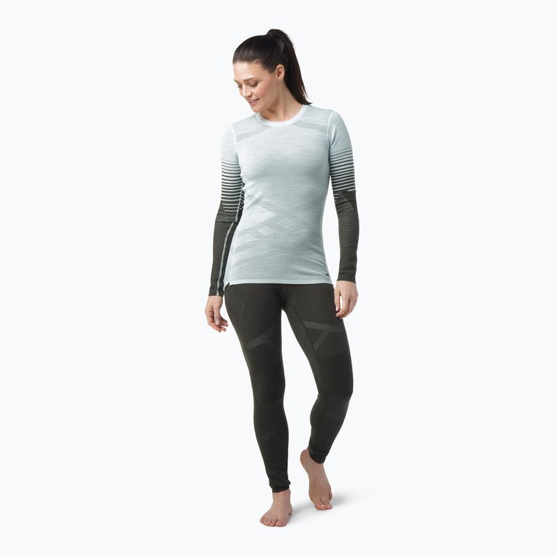 Bluza termoaktywna damska Smartwool Intraknit Thermal Merino Base Layer Pattern Crew aqua 2