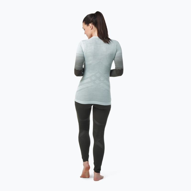 Bluza termoaktywna damska Smartwool Intraknit Thermal Merino Base Layer Pattern Crew aqua 3