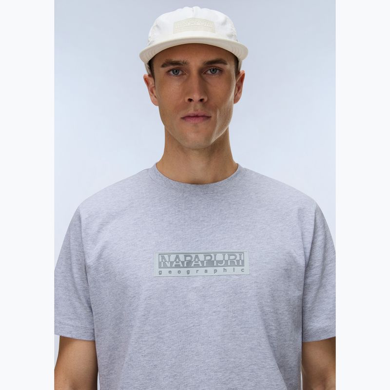 Koszulka męska Napapijri S-Box Logo light grey melange 3
