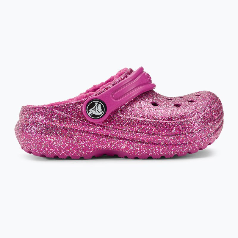 Klapki dziecięce Crocs Classic Lined Glitter Clog fuchsia fun/multi 3